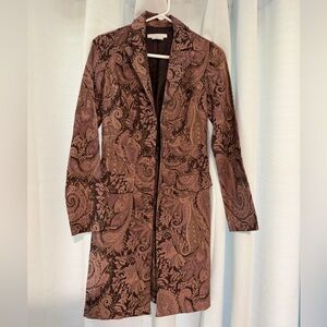 Charlotte Russe Paisley Blazer Coat - Brown and Pink